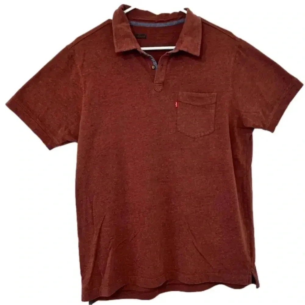 Levis Polo Shirt Adult Red Pocket Casual Modern Fit Cotton Stretch Mens L